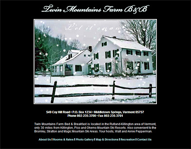 Twin Mountains Farm B&B in Poultney, Vermont